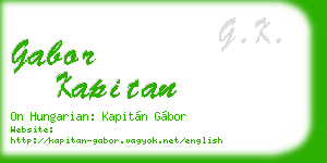 gabor kapitan business card