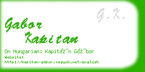 gabor kapitan business card